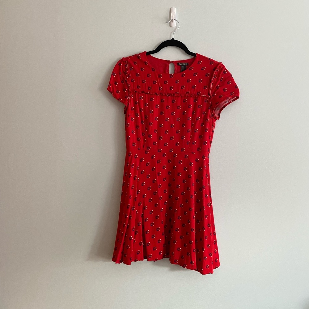 Forever21 Red Patterned Dress